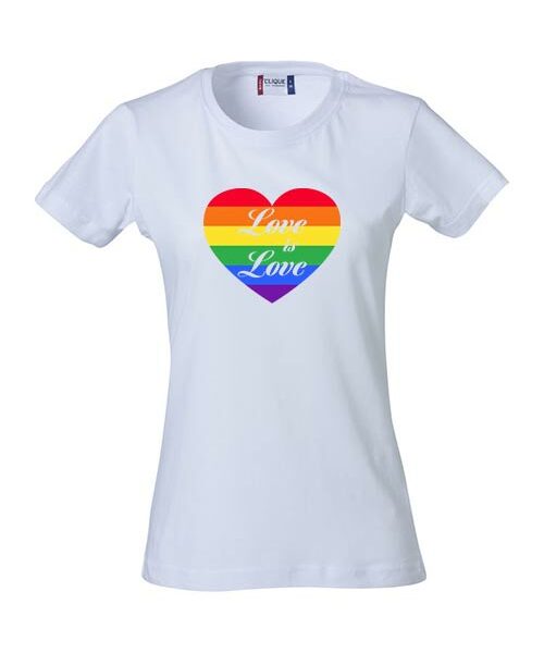 t-skjorte love is love hjerte